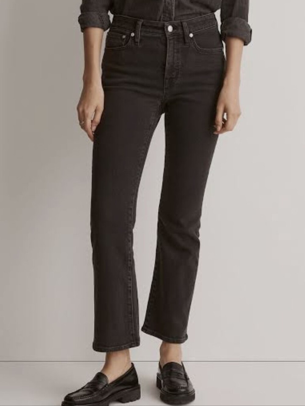 Madewell Midrise Kickout Crop Denim Jean Sz 26